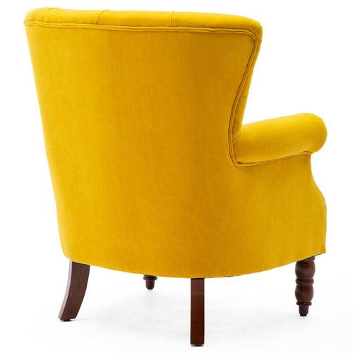 Bean Lounge chair in Yellow Color Velvet by Azazo