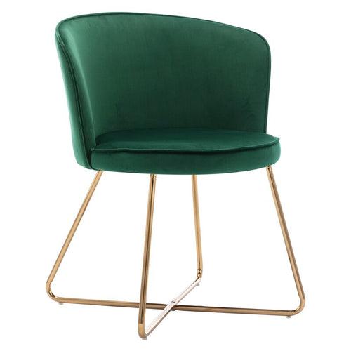 Isabella Lounge Chair in Dark Green Color Velvet