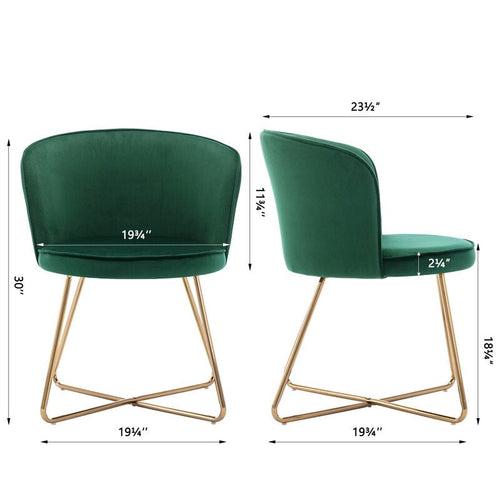 Isabella Lounge Chair in Dark Green Color Velvet