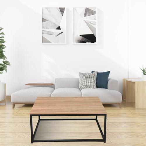 Lavish Center Table in Black Color with Wooden Top