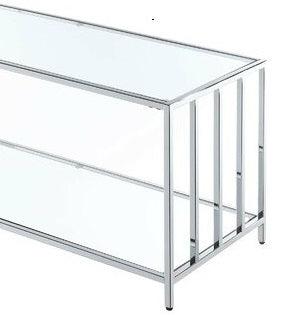 Lance Stainless Steel Center Table with Glass Top