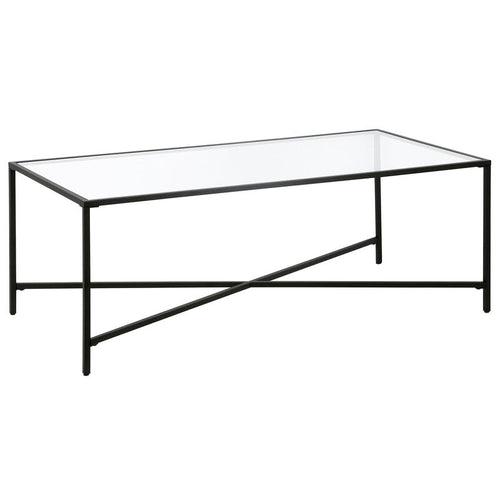 Mark Center Table in Black Colour with Glass Top