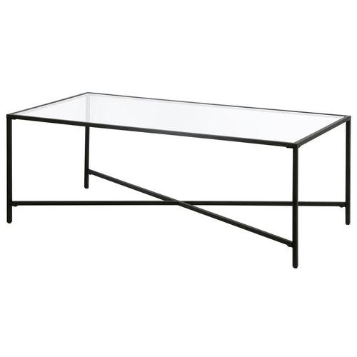 Mark Center Table in Black Colour with Glass Top