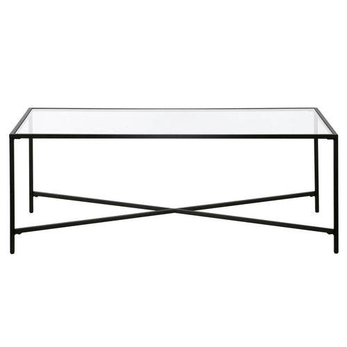 Mark Center Table in Black Colour with Glass Top