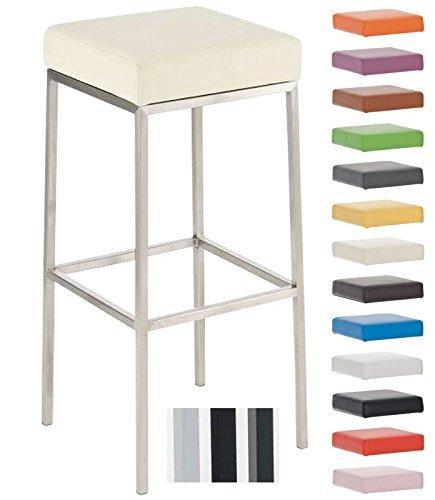 Mini Barstool in Off White Color - Stainless Steel