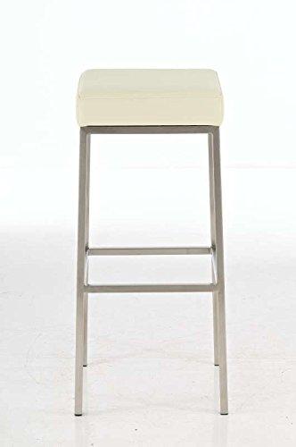 Mini Barstool in Off White Color - Stainless Steel