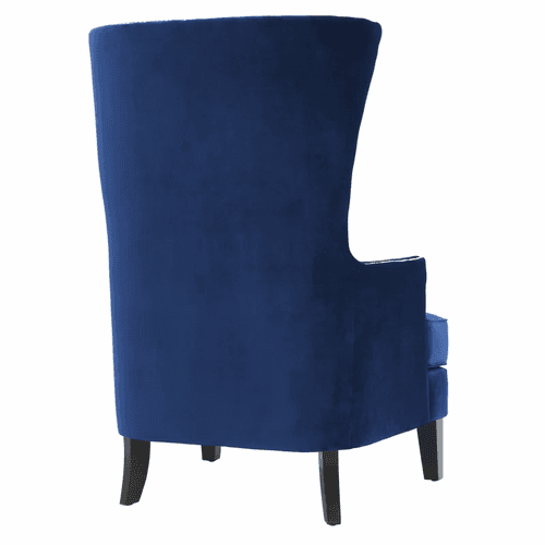 Rose Lounge Chair in Blue Color Velvet