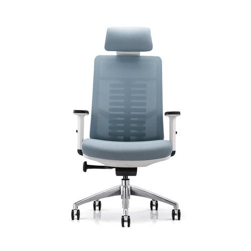 Spine High Back Ergonomic Chair in Light Blue with Headrest