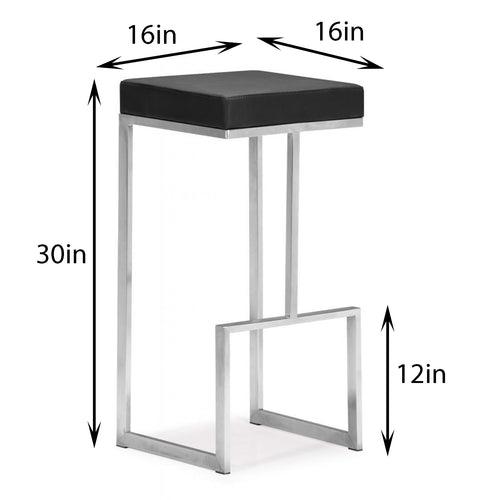 Timea barstool in Black Color - Stainless Steel