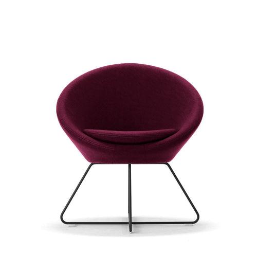 Comfortable Conic Tub Lounge Chair in Maroon Color, Low Back Lounge Chairs