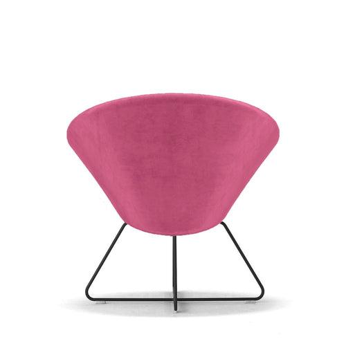 Comfortable Conic Tub Lounge Chair in Maroon Color, Low Back Lounge Chairs