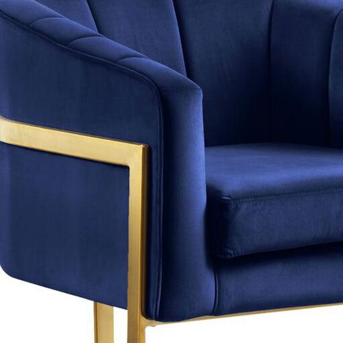 Madge Lounge wing Chair in Navy Blue Color