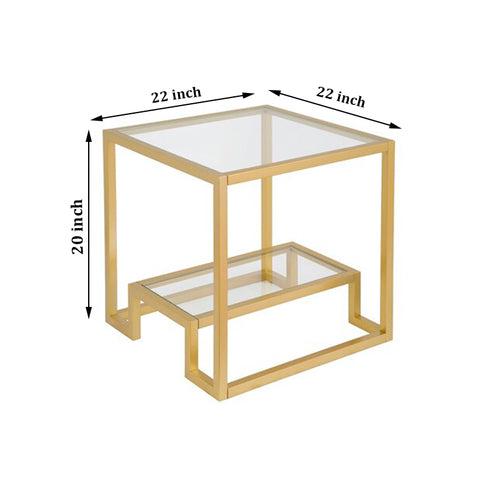 Cora Side Table in Gold Color with Acrylic Glass
