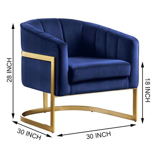 Madge Lounge wing Chair in Navy Blue Color