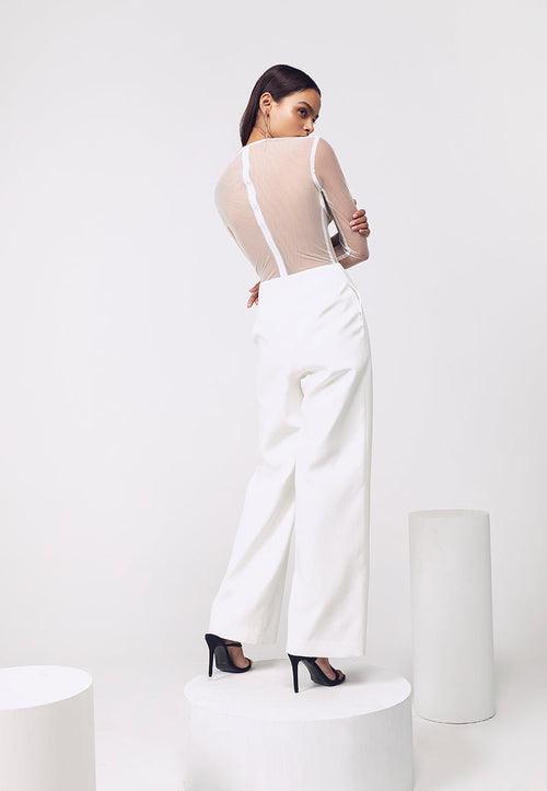 Corseted Jumpsuit in White