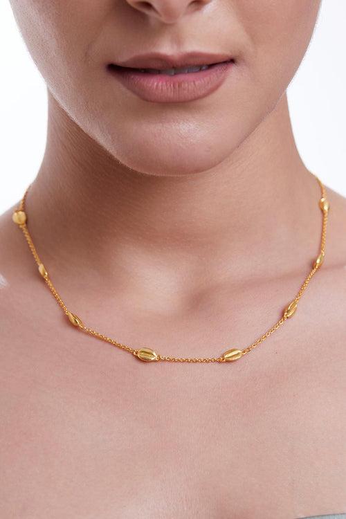 Gold Plated Bean Medley Neckchain