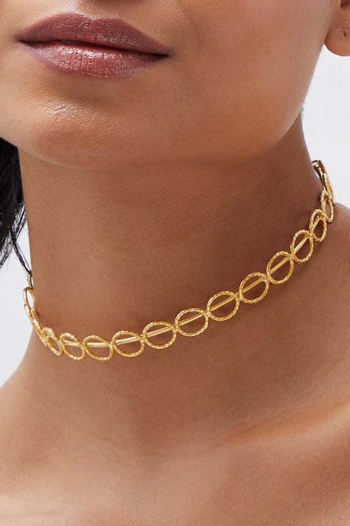 Gold Plated Noor Hand-Hugging Choker