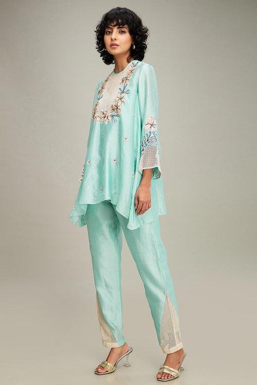 Mint Green Zinnia Applique Co-Ord Set