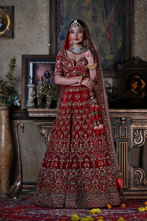 Red Velvet Lehenga