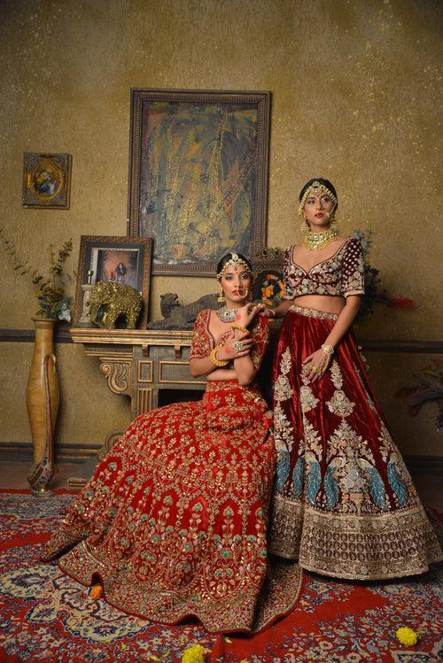 Red Velvet Lehenga