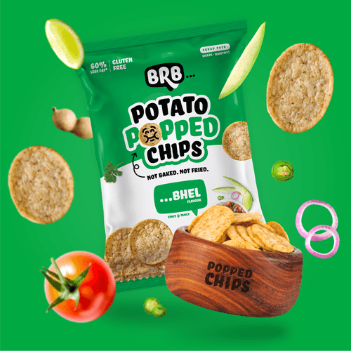 Potato Popped Chips -  20 Packs (48 Grams Each) - 5 Flavours X 4 Packs