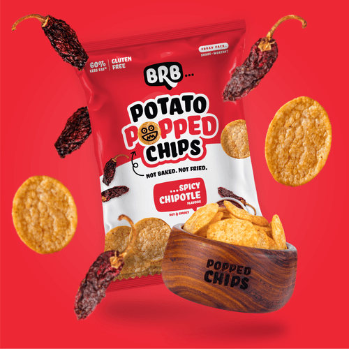 Potato Popped Chips -  20 Packs (48 Grams Each) - 5 Flavours X 4 Packs