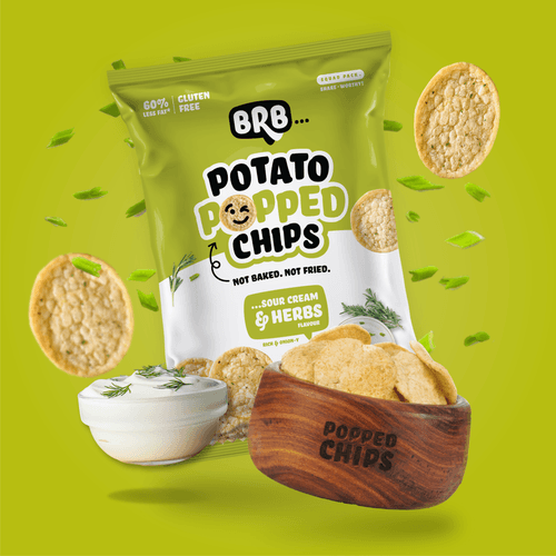 Potato Popped Chips -  20 Packs (48 Grams Each) - 5 Flavours X 4 Packs