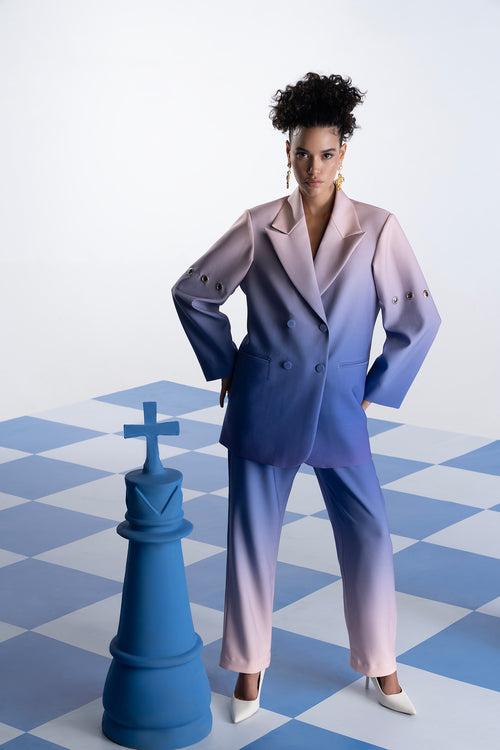 Sky ombre power pant suit