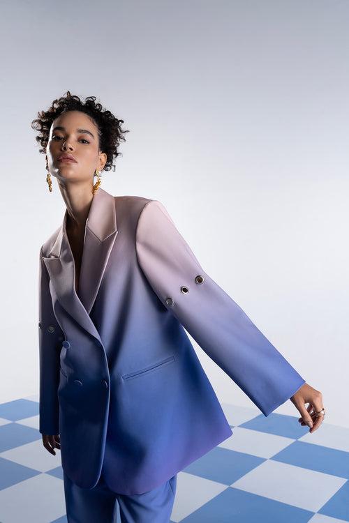 Sky ombre power pant suit