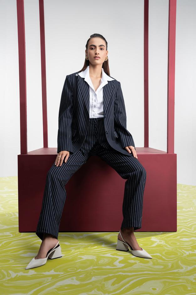 Pinstripe Pant Suit