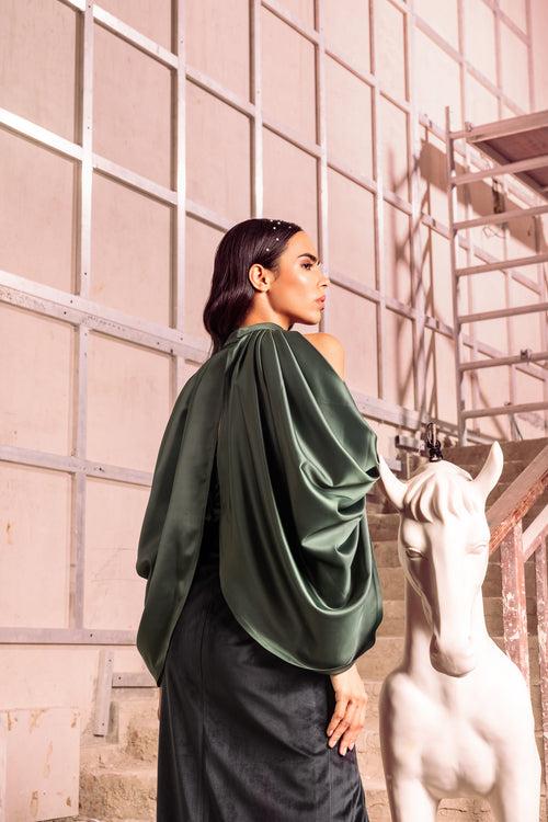 Green Cape Dress