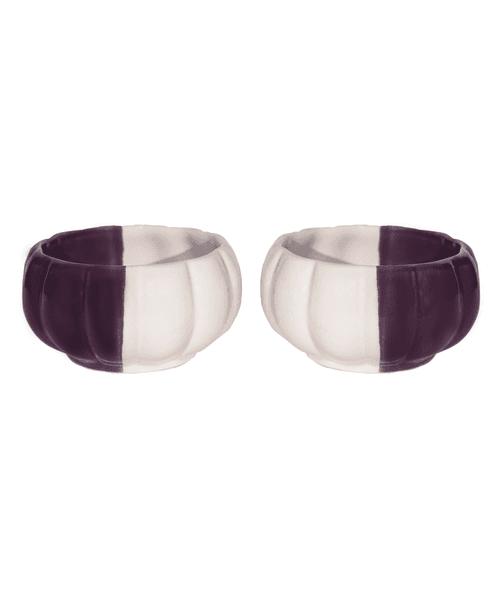 Ceramic Half Purple and White Bowls