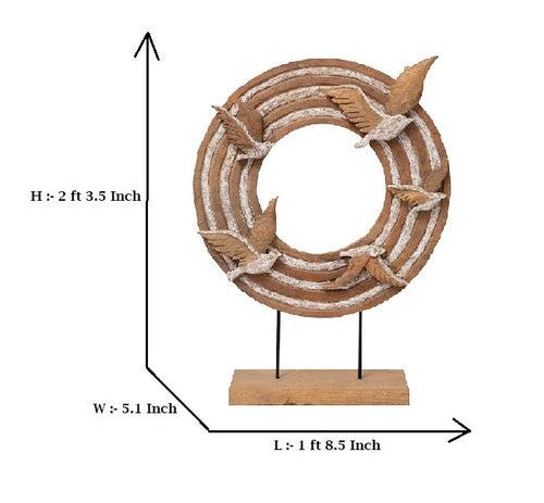 Infinity Wheel With Birds Sculpture