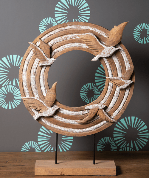 Infinity Wheel With Birds Sculpture