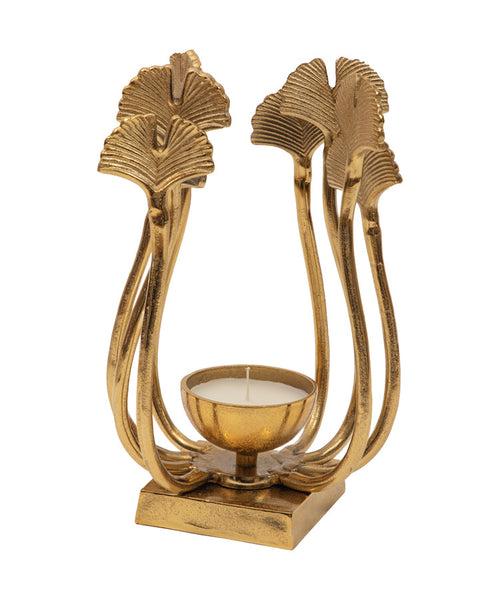 Champagne Gold Lily Candle Holder