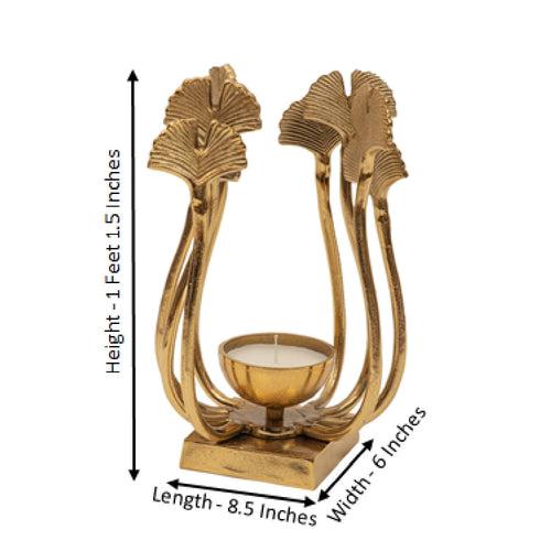 Champagne Gold Lily Candle Holder