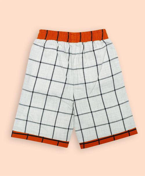 Ventra Checky Orange Shorts Set