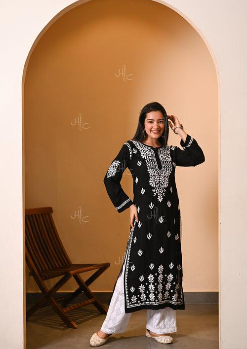 Eshal Chikankari Modal Straight Kurta