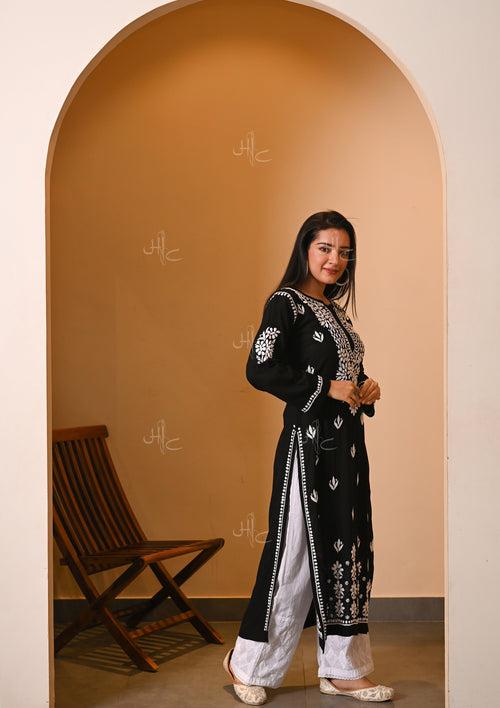 Eshal Chikankari Modal Straight Kurta