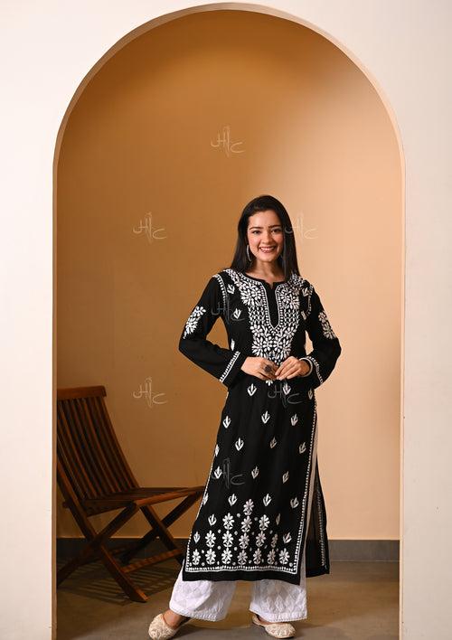 Eshal Chikankari Modal Straight Kurta