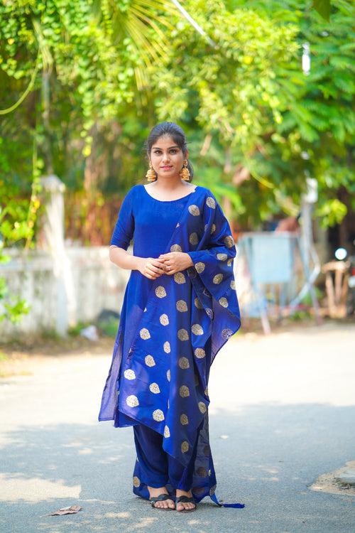 Blue Straight Salwar