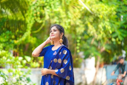 Blue Straight Salwar