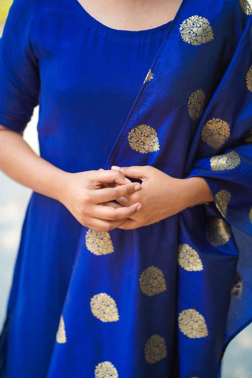 Blue Straight Salwar