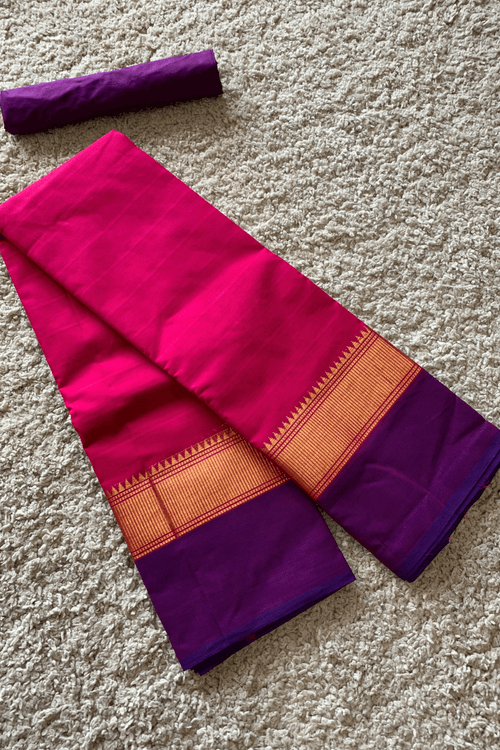 Pink chettinad cotton saree