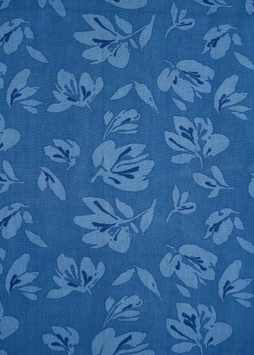 Blue Color Handloom Digital Printed Pure Cotton Fabric