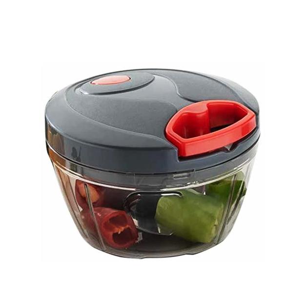 Candes Quick Hand Stainless Steel Blades, Vegetable & Fruits Chopper - Black, Red