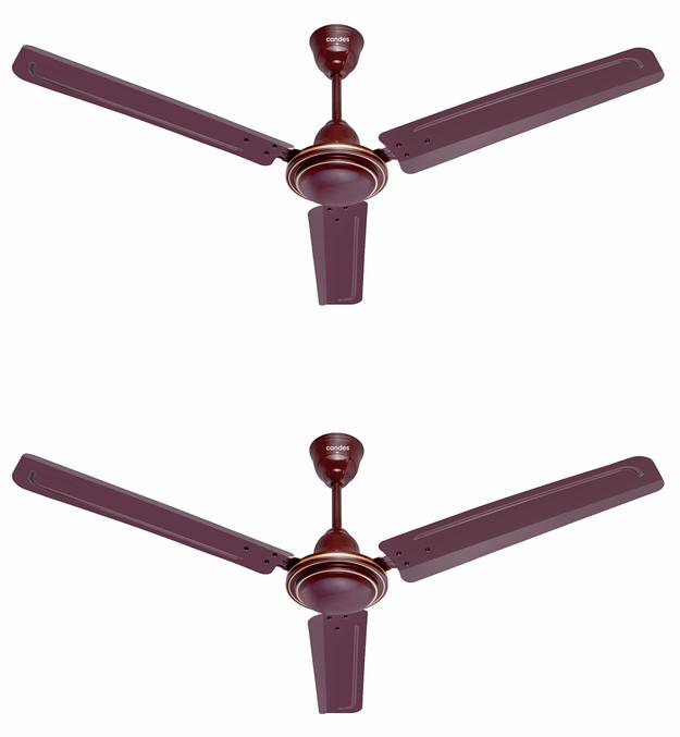 Candes Magic 48 inch /1200 MM High Speed Anti Dust Ceiling Fan, 405 RPM with 2 Years Warranty (Brown, Pack of 2)