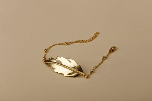 BRASS LEAF BRACELET