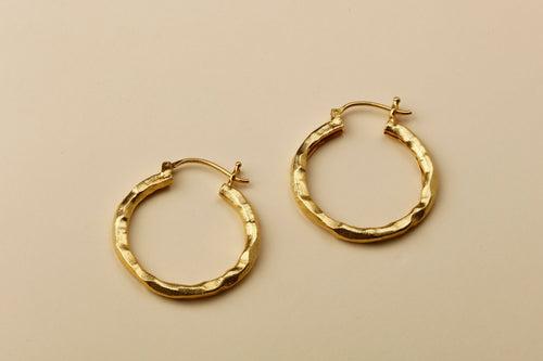 HAMMERED HOOP EARINGS