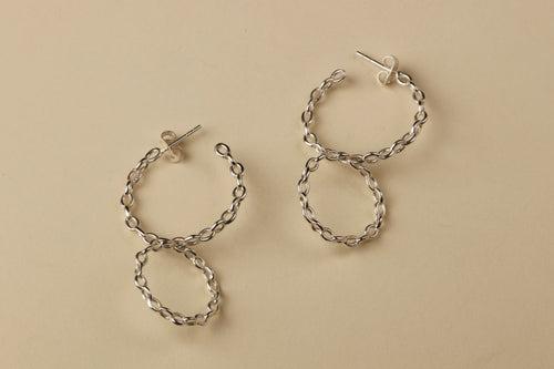 LINK CHAIN HOOP EARINGS